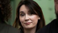 La chroniqueuse pro-russe Xenia Fedorova à Paris le 12 avril 2025