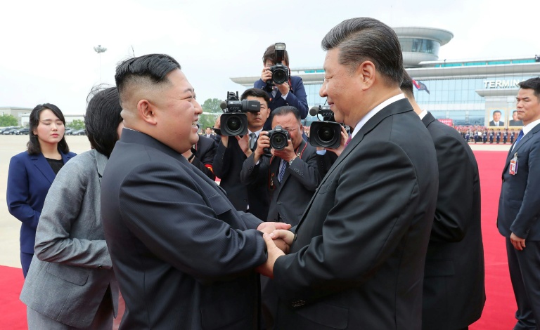 Kim Jong Un et Xi Jinping à Pyongyang, le 21 juin 2019
